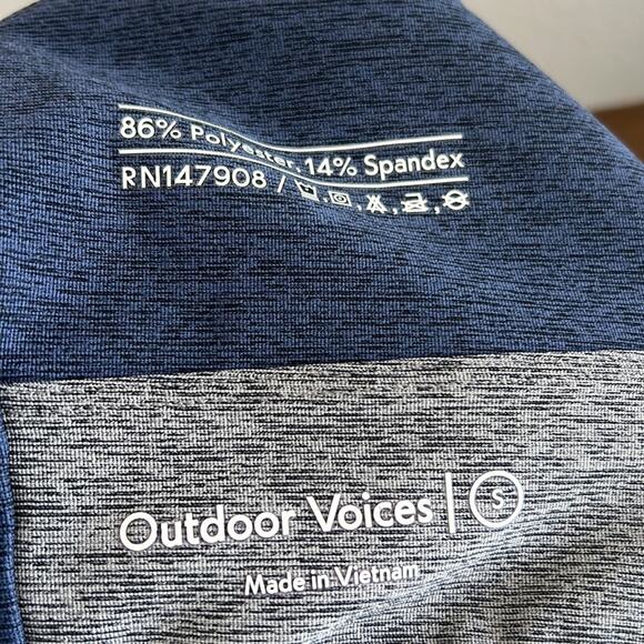 Outdoor Voices Midlength Sports Bra Blue Gray Heathered Color Block Small - Picture 4 of 4